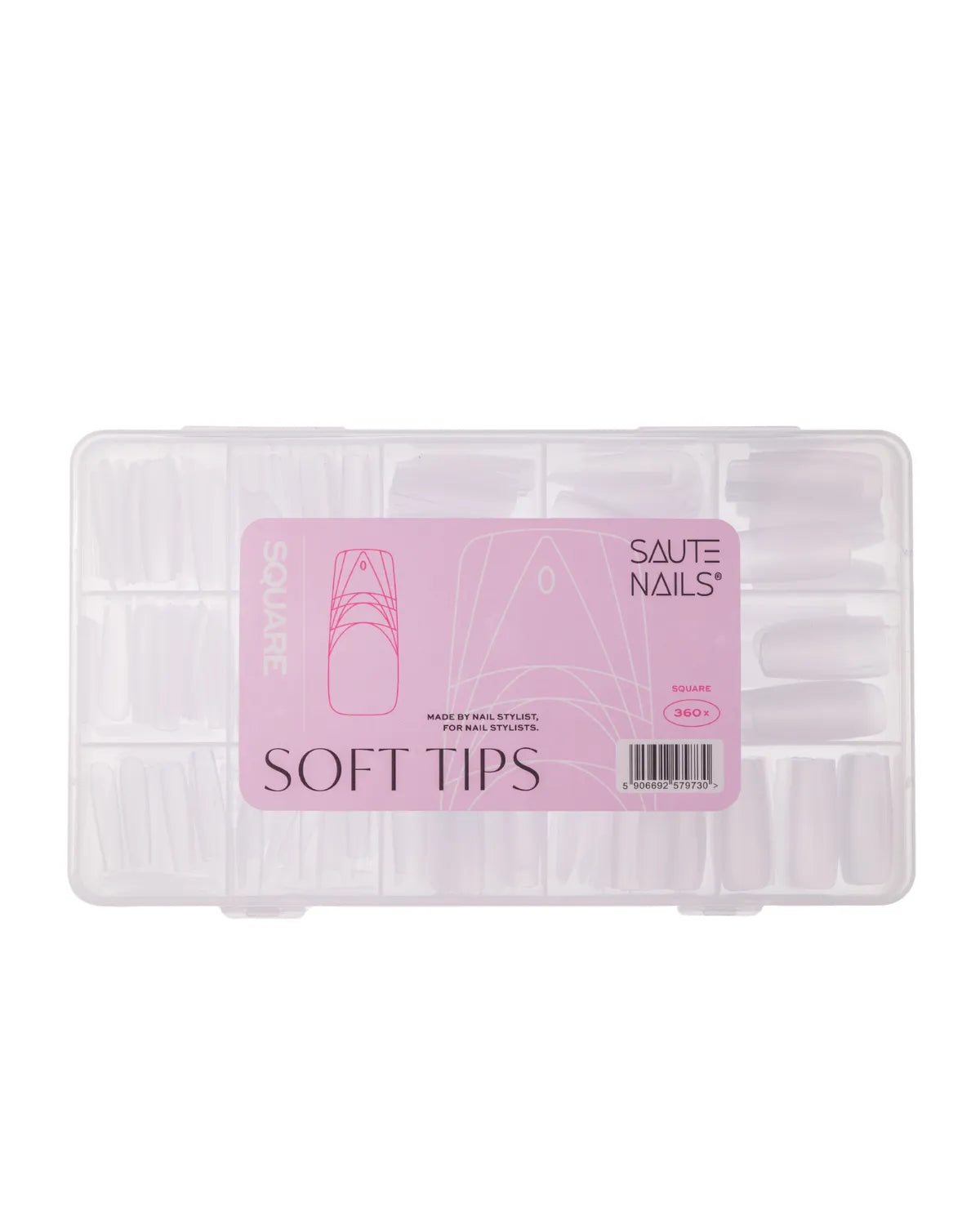 Saute Nails Soft Tips Square - 360 Pieces