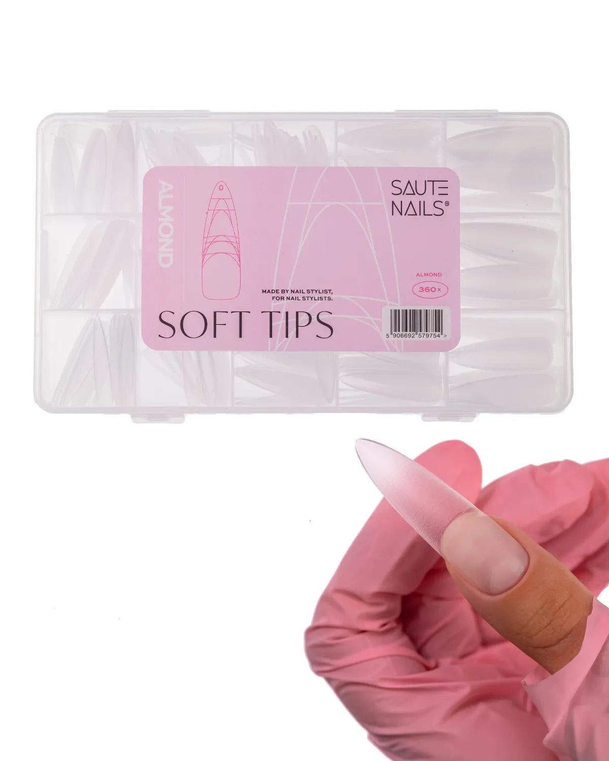 Saute Nails Soft Tips Almond - 360 Pieces