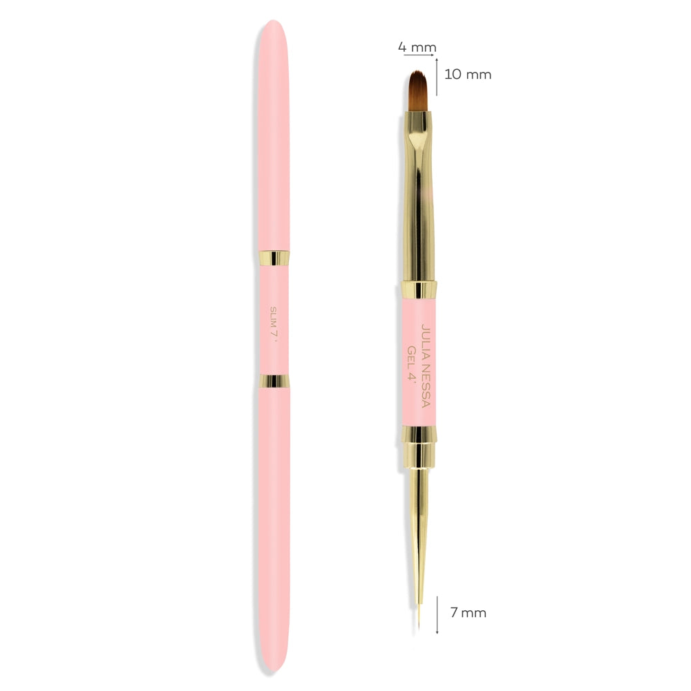 Julia Nessa Slim Gel Brush 7mm/4mm Pink