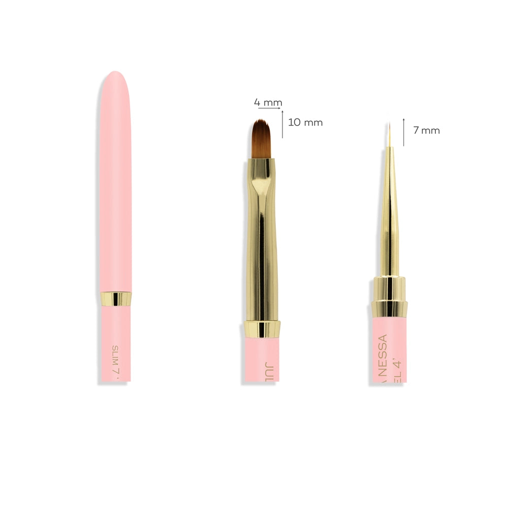 Julia Nessa Slim Gel Brush 7mm/4mm Pink