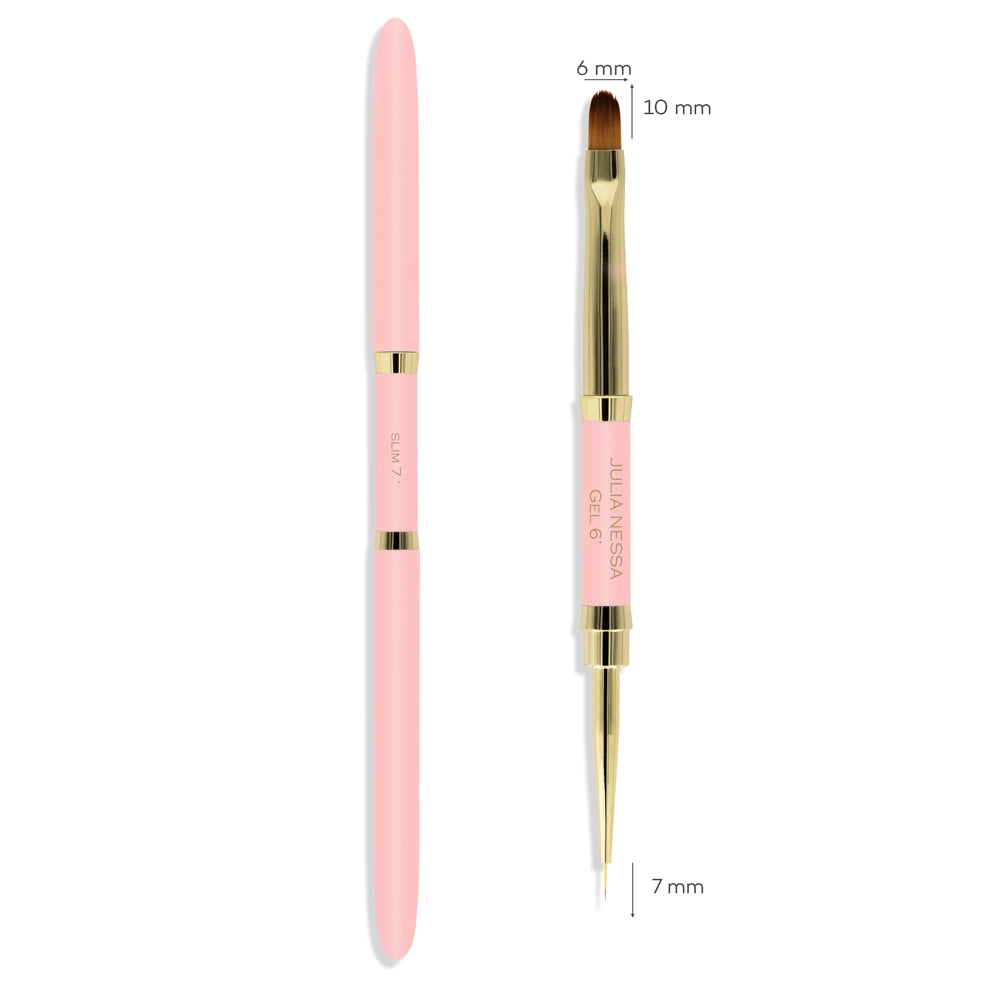 Julia Nessa Slim Gel Brush 7mm/6mm Pink