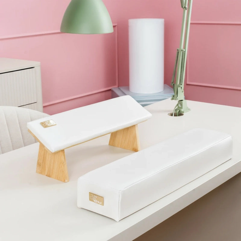 Julia Nessa Angled Manicure Hand Rest & Arm Pillow Set - White