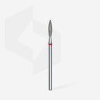 Diamond Nail Drill Bit, “Flame”, Red, Head Diameter 2.3 mm/ Working Part 10 mm FA10R023/10