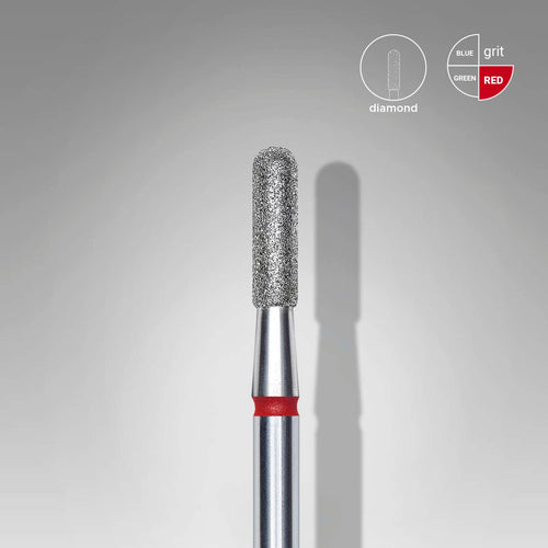 Diamond Nail Drill Bit Rounded Cylinder Red EXPERT Head Diameter 2,3mm/Working Part 8mm FA30R023/8