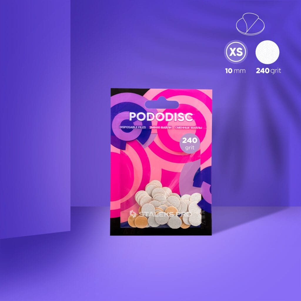 Disposable White Files For Pedicure Disc PODODISC XS EXPERT 240grit (50pcs) PDF-10-240w
