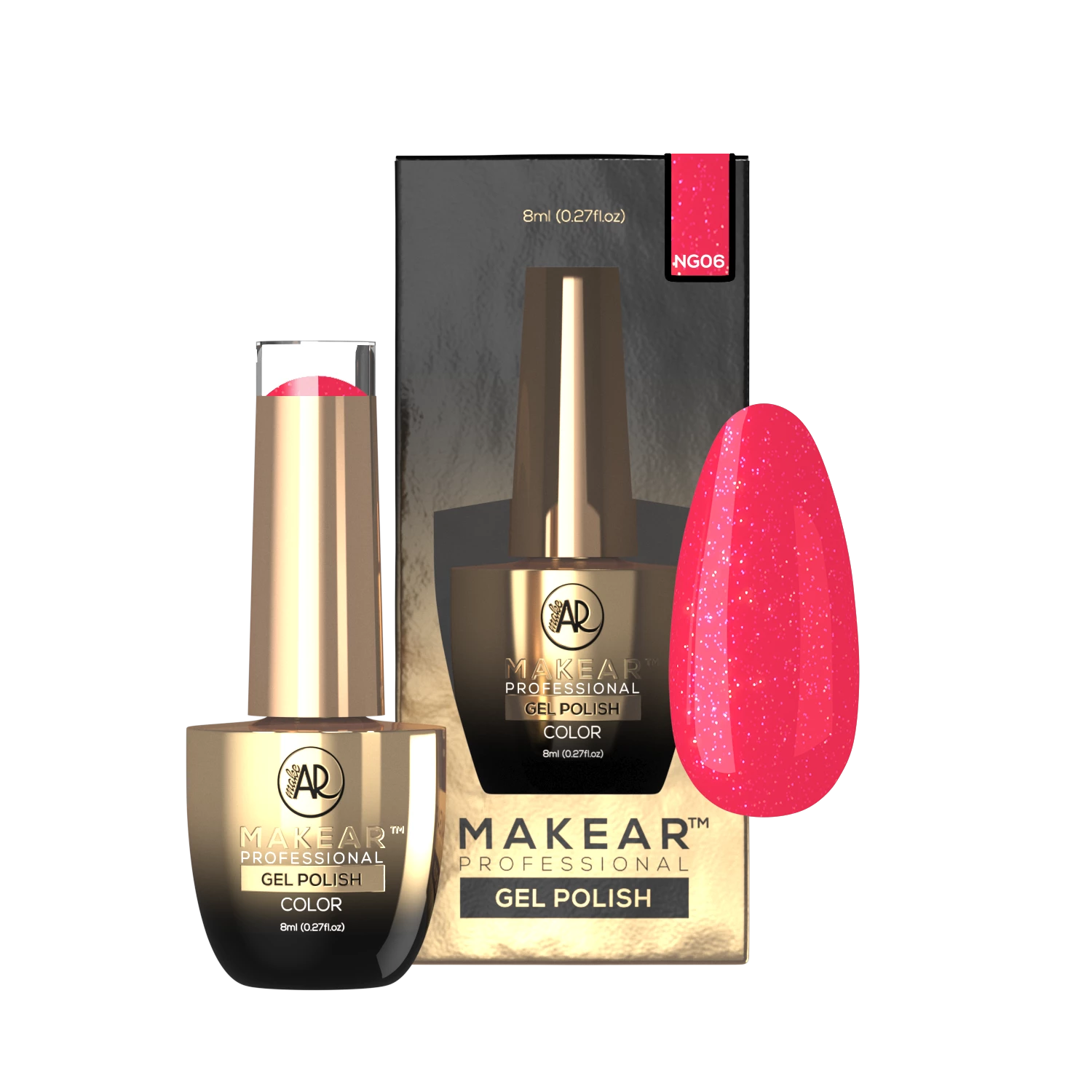 Makear NG06 UV Gel Polish - Neon Glitter 06 - 8ml