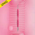 Manicure Pusher Gummy With Silicone Handle UNIQ 11 TYPE 2 Beveled & Loop Pusher PQ-11/2