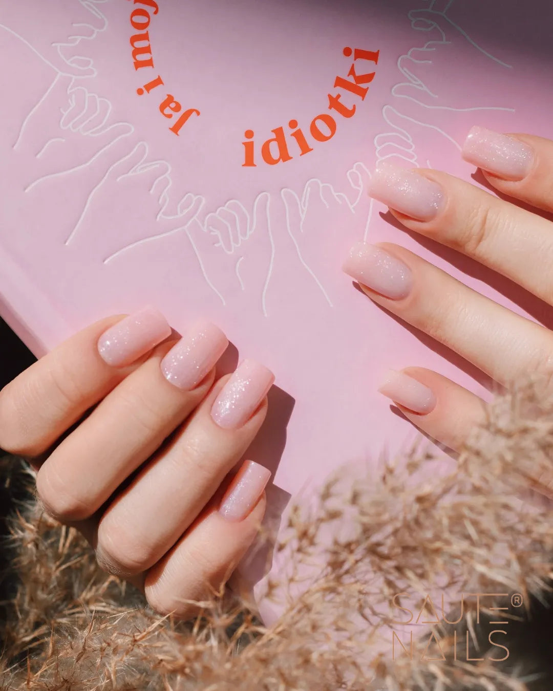 Saute Nails One Touch Glitter Pink Builder Gel