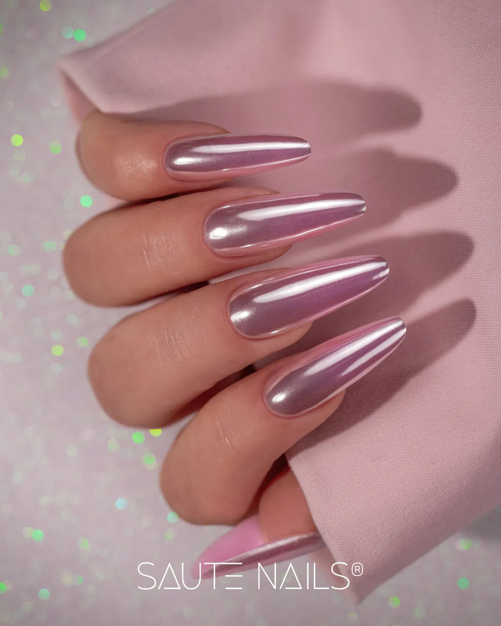 Saute Nails Siren’s Kiss Silver Mirror Nail Powder
