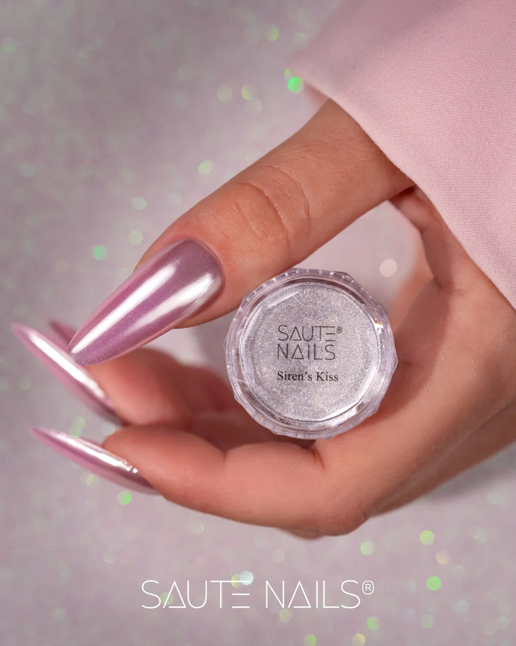 Saute Nails Siren’s Kiss Silver Mirror Nail Powder