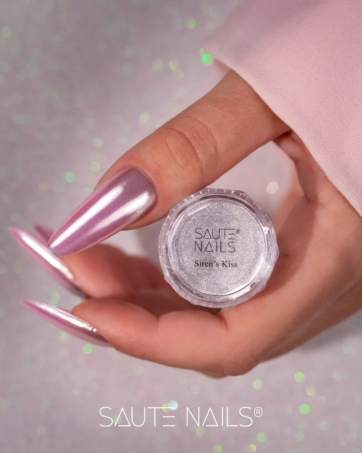 Saute Nails Siren’s Kiss Silver Mirror Nail Powder
