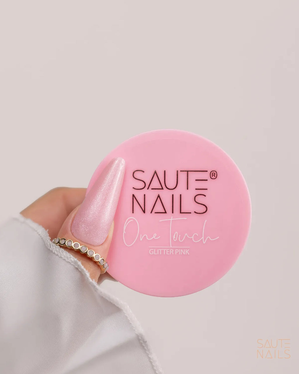 Saute Nails One Touch Glitter Pink Builder Gel