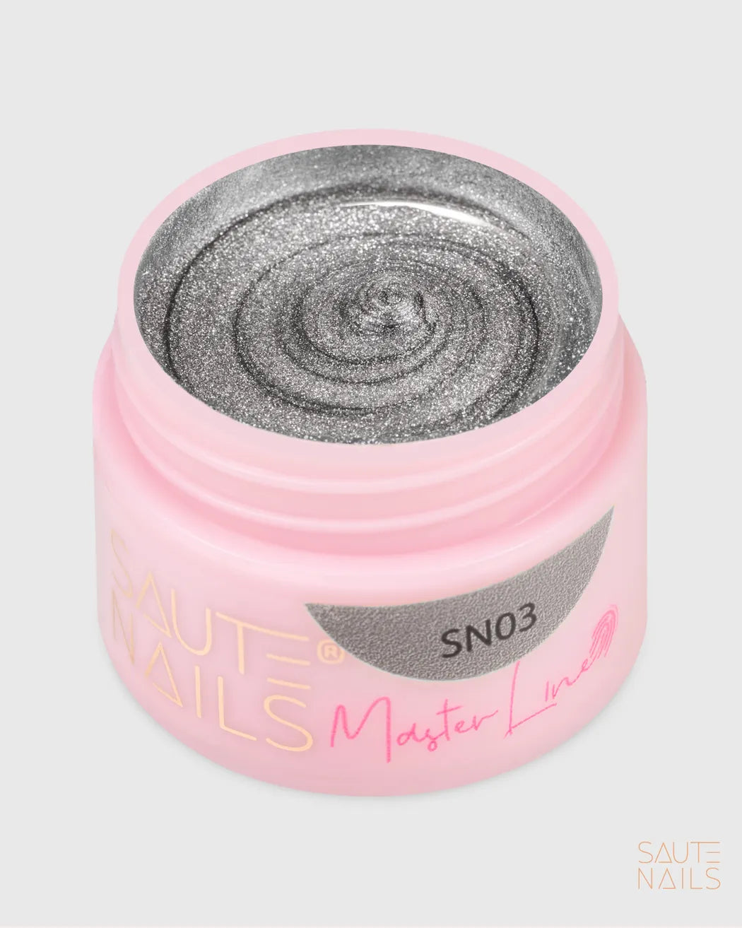 Saute Nails Master Line SN03 Muted Silver Shimmer Nail Art Gel 5g