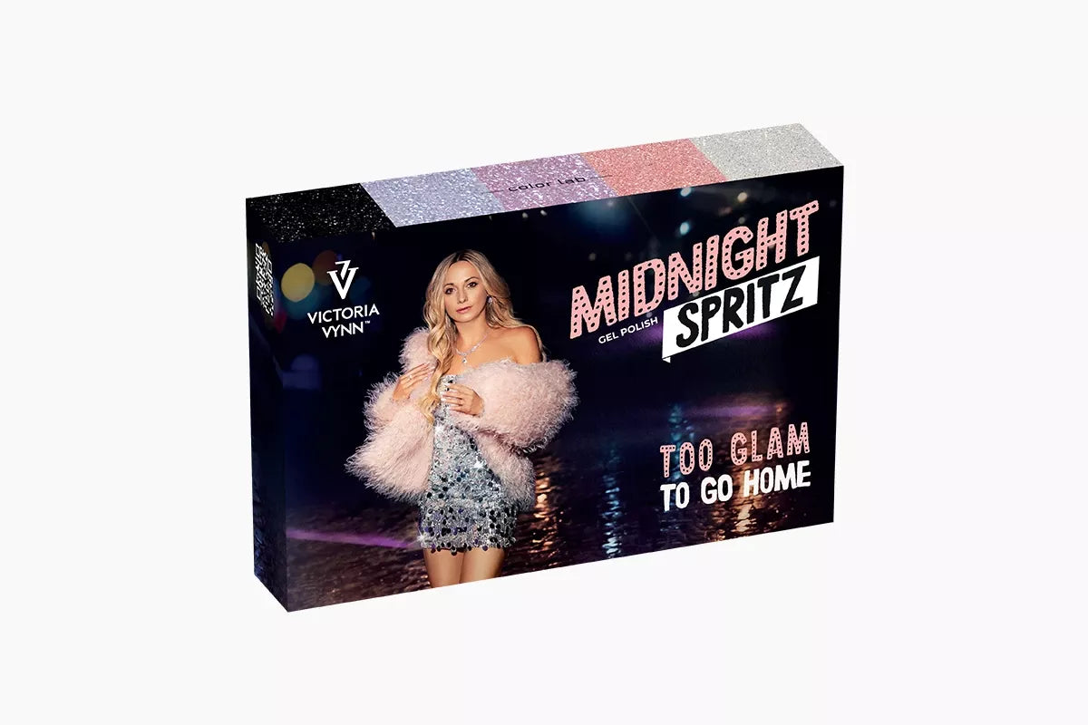 Victoria Vynn Midnight Spritz Gel Polish Set + Starlit Silver Top - 5 x 8ml