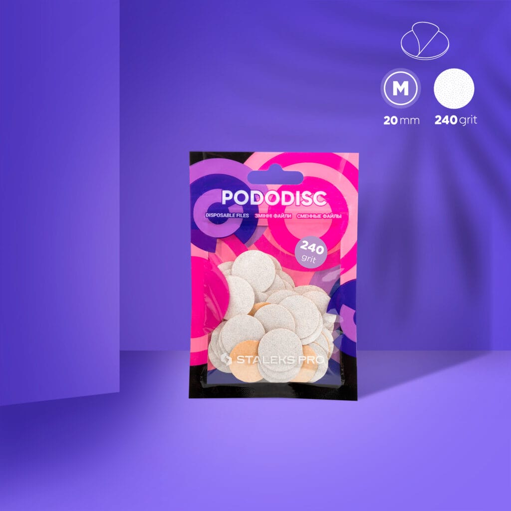 White Refill Pads For Pedicure Disc Pododisc Staleks Pro M, 240 Grit (50Pc) PDF-20-240w