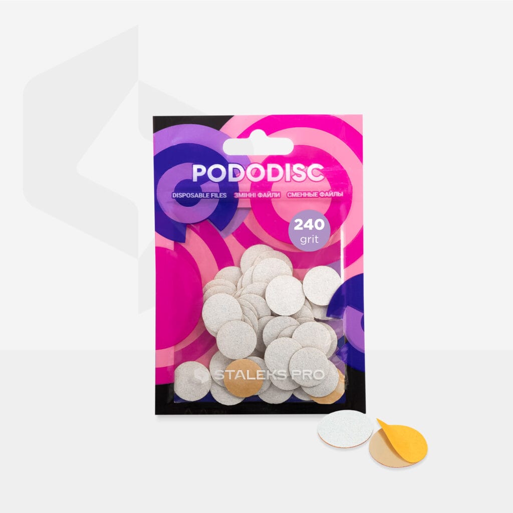 White Refill Pads For Pedicure Disc Pododisc Staleks Pro S, 240 Grit (50Pc) PDF-15-240w